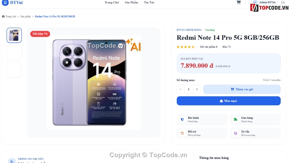 Website bán hàng,Web bán hàng,cửa hàng điện thoại